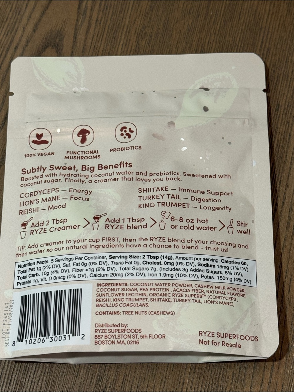 Mushroom Coffee One Bag 6.3oz : Two mini bag probiotic creamer: one scoop : NEW - Picture 11 of 16